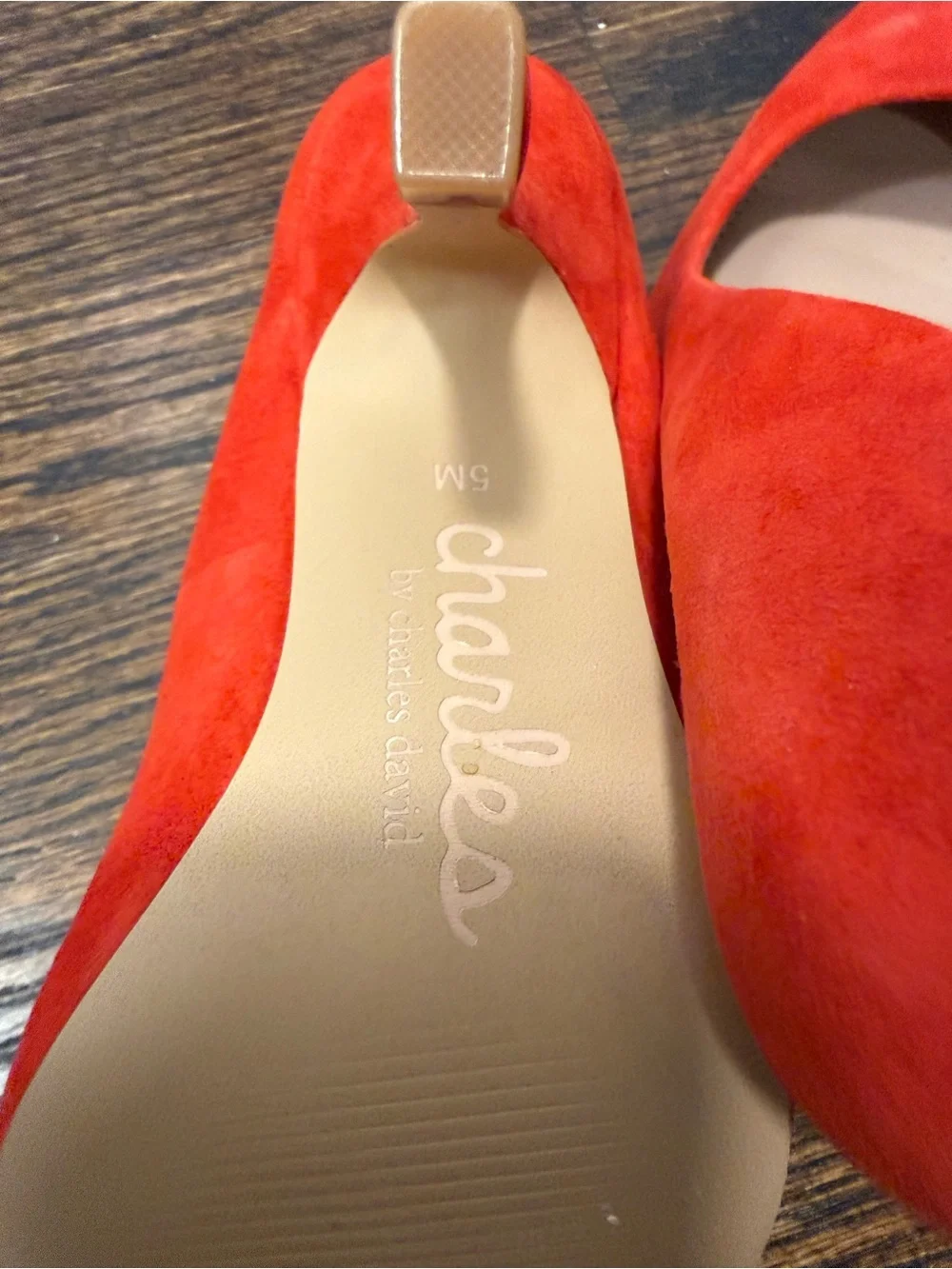 Charles by Charles David Red Suede Pointed-Toe Stiletto Pumps